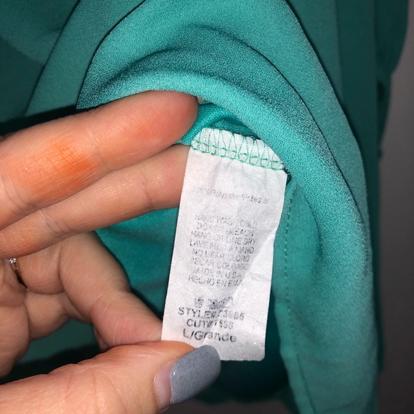 Vijo Couture Size L Turquoise Off The Shoulder - Picture 5 of 6